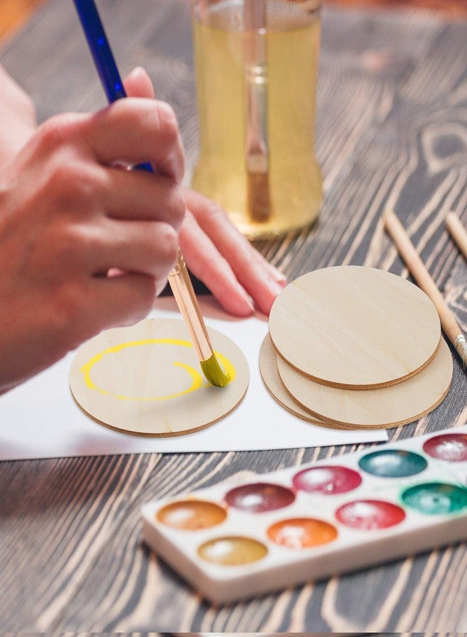 PD Craftozone 100 Pieces 4 inch Wooden Circles, Unfinished Round Wood Slices Natural Wooden Cutouts for Door Hanger, Painting, Wedding, Home Decoration DIY Wood Craft Supplies (4 inch, 100) - Image 2